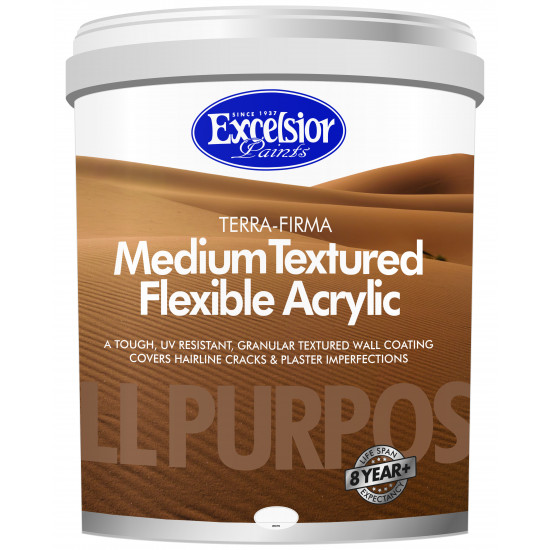 EXCELSIOR PAINT / All Purpose Medium Textures Flexible Acrylic White Paint 5ltr / TF WH 5LTR