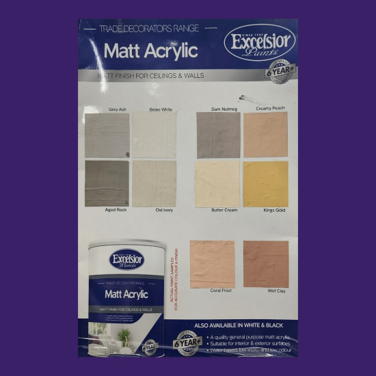 EXCELSIOR PAINT / Trade Decorators Matt Acrylic Aged Rock Paint 20ltr / TDM AR 20LTR