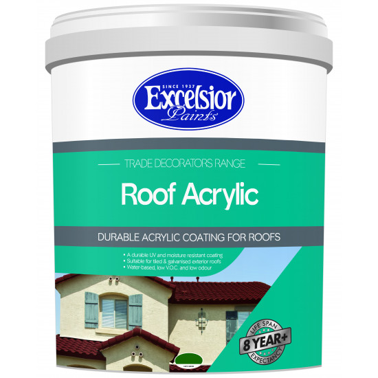 EXCELSIOR PAINT / Trade Decorators Roof Acrylic Coating Cape Green 20ltr / TDR CG 20LTR