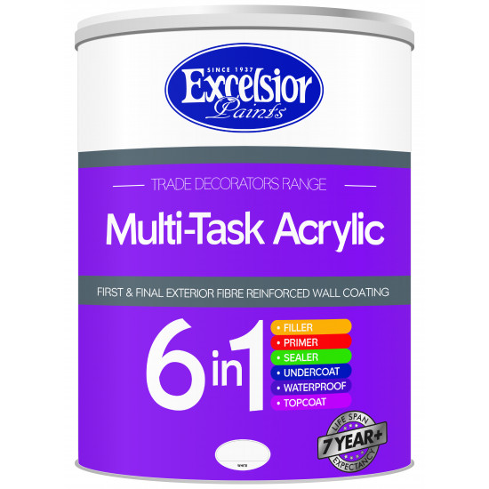 EXCELSIOR PAINT / Trade Decorators Multi-Task Acrylic 6-in-1 Moccasin Paint 20ltr / TD MT MO 20LTR