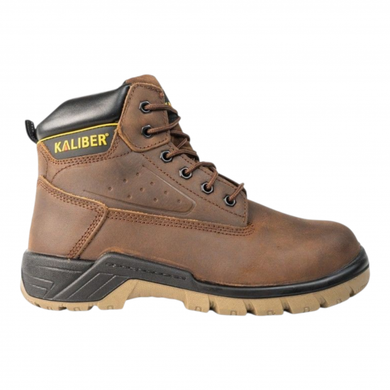 KALIBER / MALLET Full Grain Leather Safety Boot Brown, Size 11