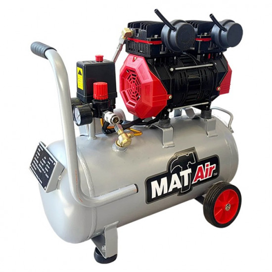 MATAIR Compressor 24 Litre Silent Oil-Free 0.75KW 1HP 220v Belt-Drive AIR3000