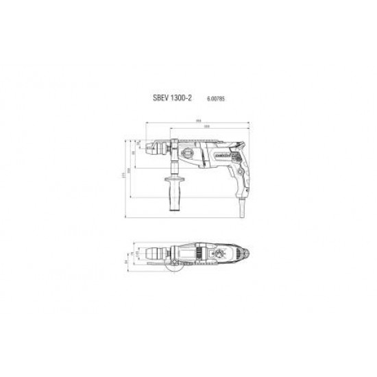 METABO / Impact Drill 1300W 13mm Keyless Chuck / SBEV 1300-2 S (600786500)