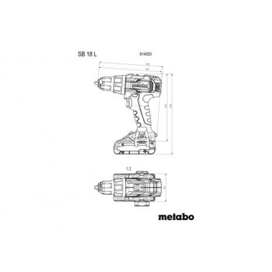 METABO / Cordless Hammer Drill Set 18v, includes Batteries & Charger, 78 Piece Mobile Workshop / SB 18 L MOBILE WORKSHOP (614053710)