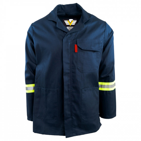 SAFETY-PPE / Premium J54 100% Cotton Conti Suit, Navy Blue, Jacket, Reflective Tape, Size 30 / 20012NBRJ30