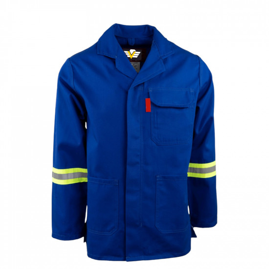 SAFETY-PPE / Premium J54 100% Cotton Conti Suit, Royal Blue, Jacket, Reflective Tape, Size 34 / 20015RBRJ34