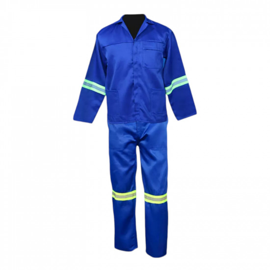 SAFETY-PPE / Premium J54 100% Cotton Conti Suit, Royal Blue, Jacket, Reflective Tape, Size 48 / 20015RBRJ48