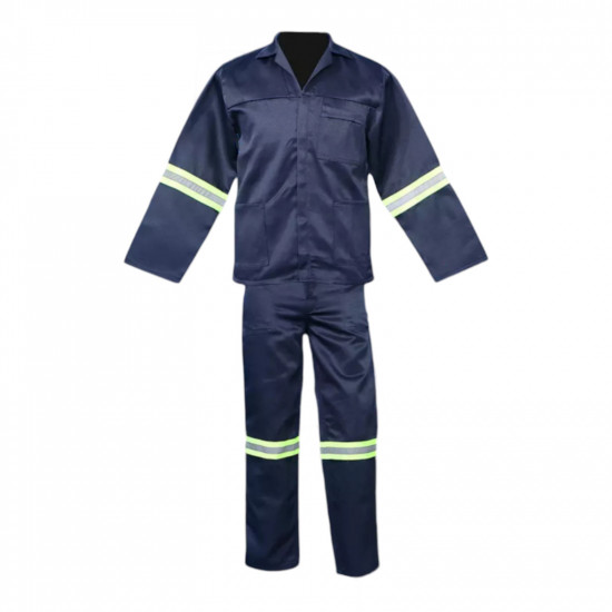 SAFETY-PPE / Premium J54 100% Cotton Conti Suit, Navy Blue, Jacket, Reflective Tape, Size 42 / 20012NBRJ42