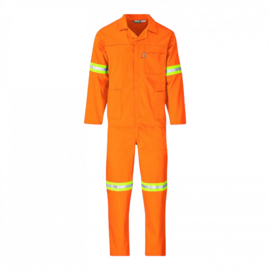 SAFETY-PPE / Polycotton Econo Conti 2-Piece Suit, Reflective Tape, Orange, Size 36 / 43010REF36OR