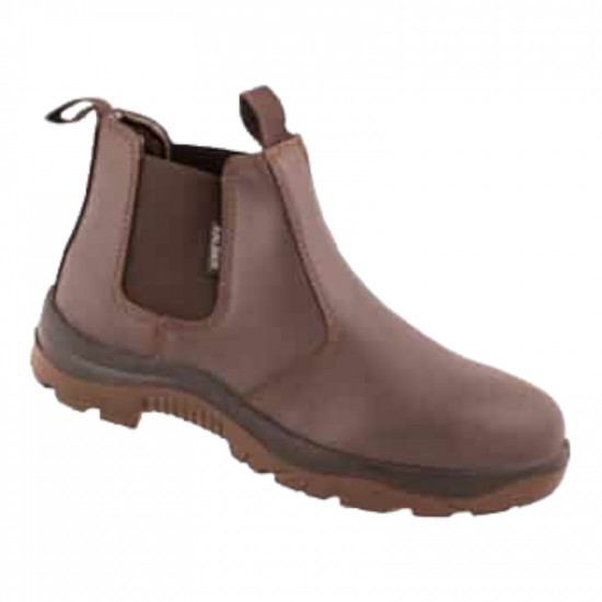 KALIBER / Chelsea Safety Boot Choc Brown, Size 7 / SFT007100607