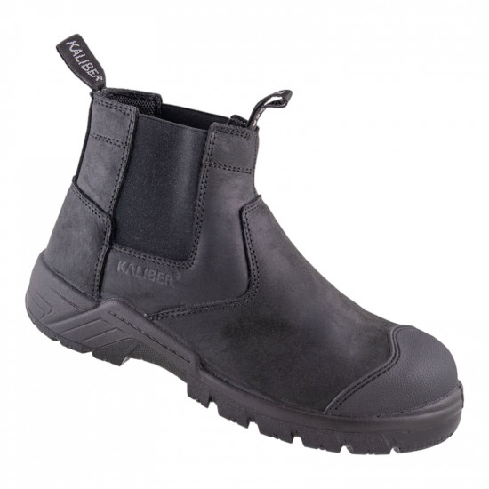 KALIBER / Hammer Fully Grain Leather Safety Boot Black, Size 5 / SFT007302105