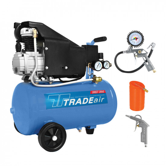 TRADEair / 24L Hobby Air Compressor, Direct Drive 1.5HP  / MCFRC115