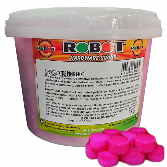 RIS-CLEANING / Deo Blocks Pink (40g), 5kg Bucket 