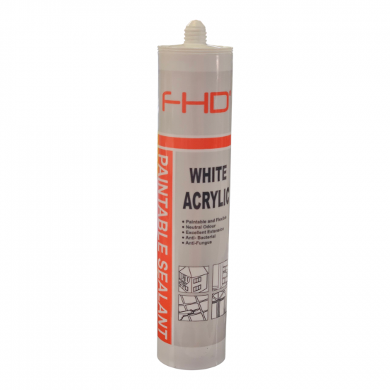 FHD / High-Performance Water Based Acrylic Paintable Sealant White 260ml / FHD-AS260 FHD / High-Performance Water Based Acrylic Paintable Sealant White 260ml / FHD-AS260