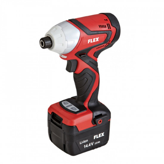 FLEX / Cordless Impact Driver 14.4V, 1/4, 2x3.0Ah Batteries in Carry Case / AID 14.4 1/4