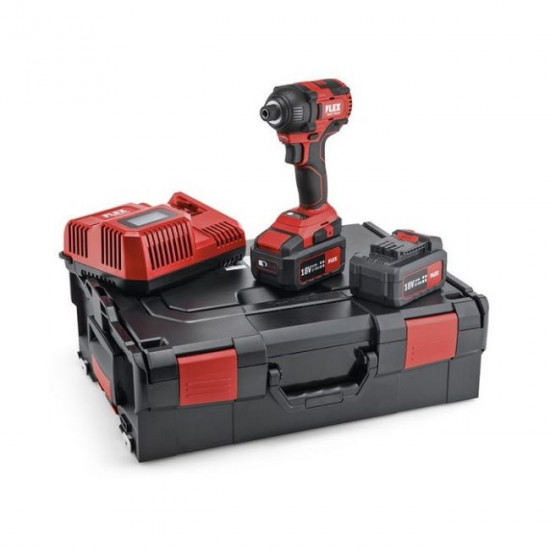 FLEX / 1/4  Impact Driver Set, 3 Torques, 18V, 2x2.5Ah battery, i-charger in Carry Case / ID 1/4 18.0/2.5 Set