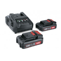 FLEX / 18.0V Charger & 2x2.5Ah Li Battery Packs / P-SET 22 Q FLEX / 18.0V Charger & 2x2.5Ah Li Battery Packs / P-SET 22 Q