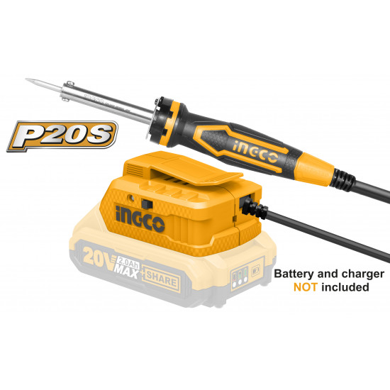 INGCO / Cordless Soldering Iron 20v / Input Power 40 Watt  / CSILI2001