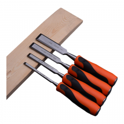 HARDEN 4pcs Orange Black Handle Wood Chisel Set