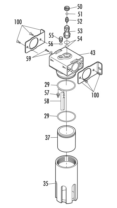 Oil mist lubricator with protection cup L300